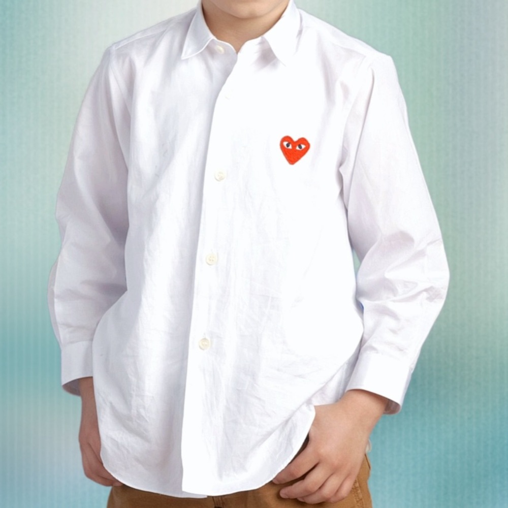 Comme des Garcons PLAY White Shirt with Red Heart